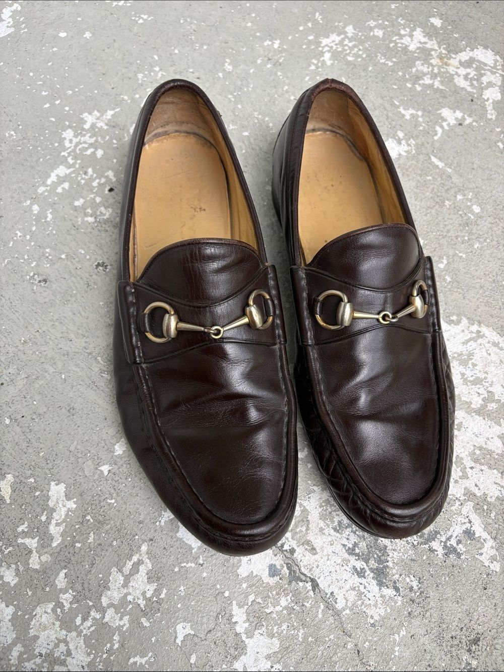 Vintage Gucci horse bit loafers